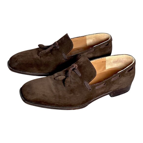 Berluti Shoes Mens US 9.5 UK 8.5 Brown Suede Loafer Silk Tassel Europe Elegant main image 7
